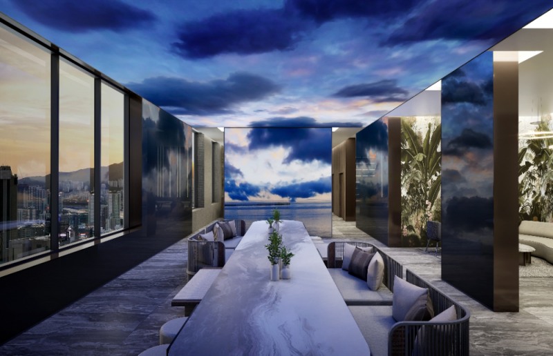 써밋 스카이라운지 미디어파사드.(사진=대우건설)