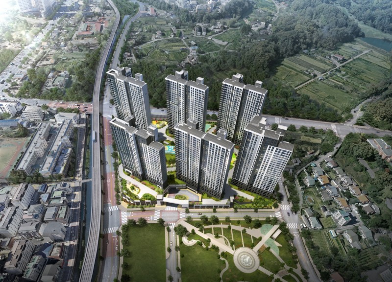 용인 푸르지오 클루센트 조감도.