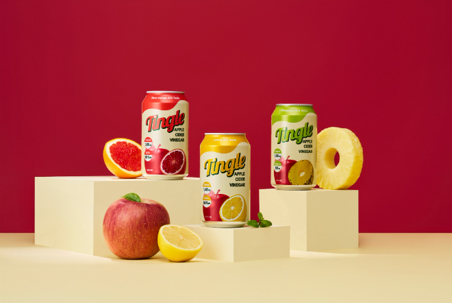 과즙 탄산음료 ‘팅글’ 350ml 캔 3종 출시.(사진=일화)