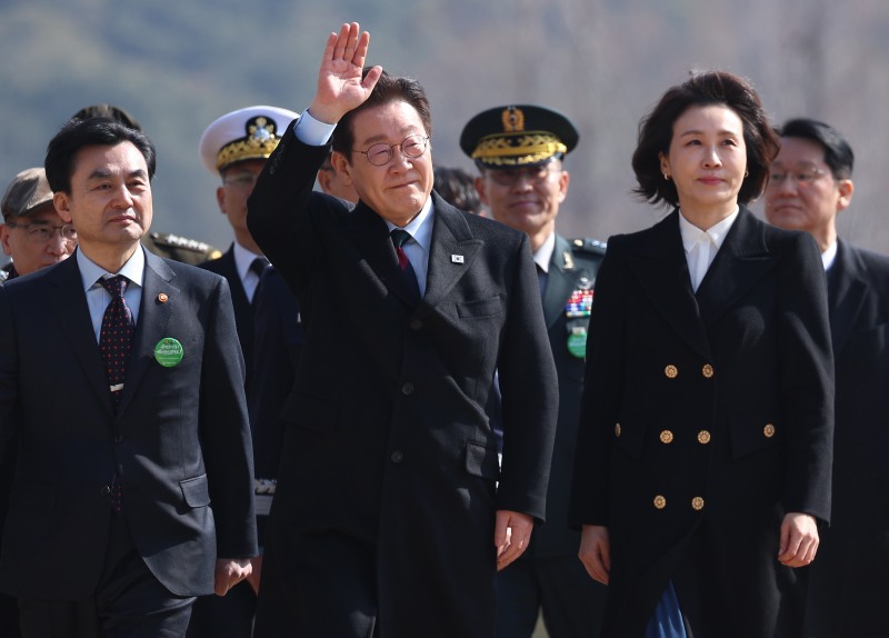 이재명 대통령, 육·해·공군 통합임관식 참석(사진=연합뉴스)