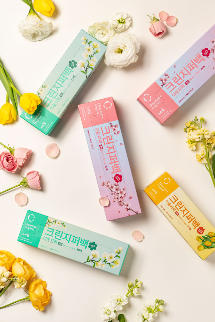 크린랩 봄철 꽃 패턴 적용한 지퍼백 3종 출시