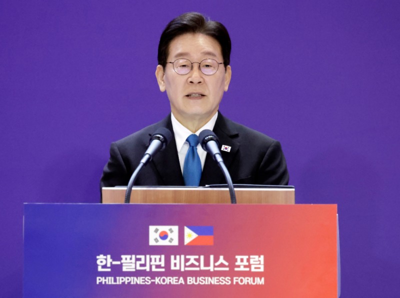 한-필리핀 비즈니스 포럼, 축사하는 이재명 대통령(사진=연합뉴스)