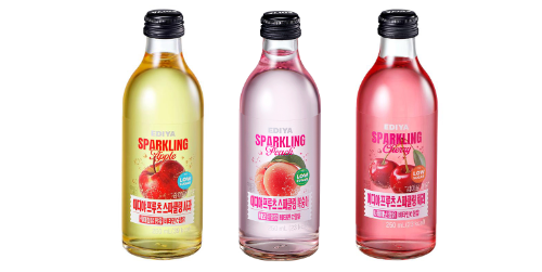 이디야커피, 저당 스파클링 병음료 '프루츠 스파클링' 3종 출시