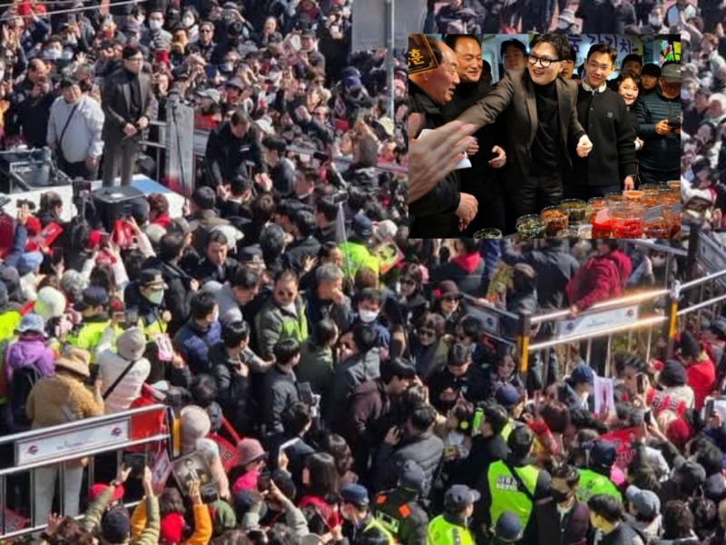 한동훈 국민의힘 전 대표가 7일 부산 북구 구포시장을 방문해 상인들과 인사를 나누며 시장을 둘러보고 있다. / 사진=독자 제공