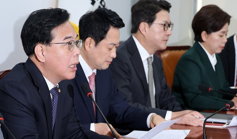 최고위 발언하는 송언석 원내대표(사진=연합뉴스)