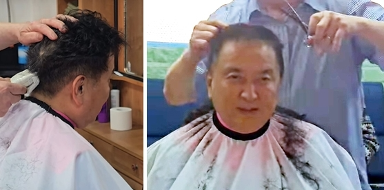 삭발하는 김영환 충북지사(사진=연합뉴스)