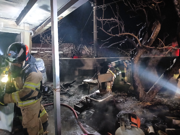 ▲전남 순천시 주택 화재현장(사진=전남소방본부 제공)