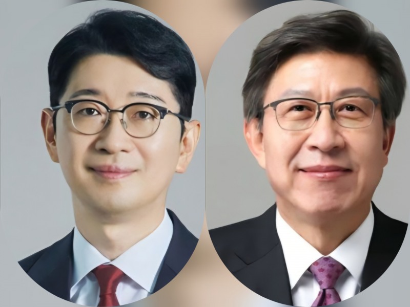 국민의힘 부산시장 경선 1차 비전토론회에서 맞붙는 주진우(왼쪽)·박형준 후보. / 사진(자리 추첨순) 편집=이승렬 기자