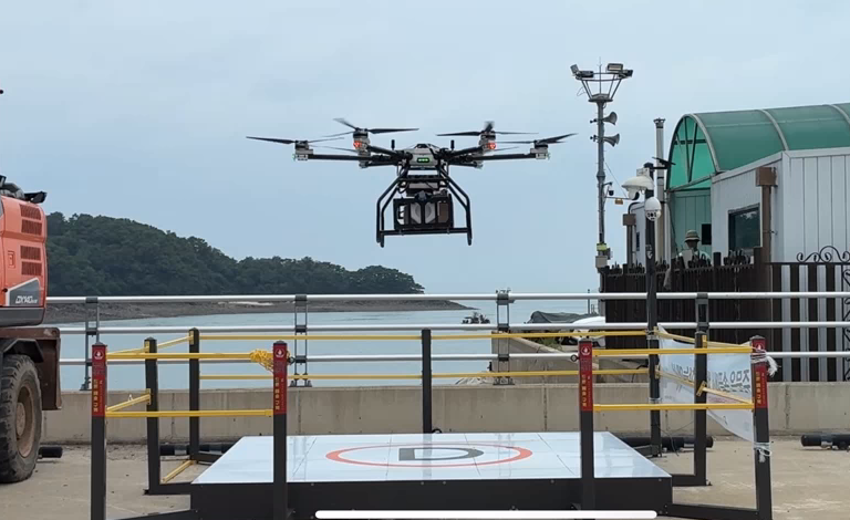 인천 덕적도 드론배송 실증.(사진=TS)