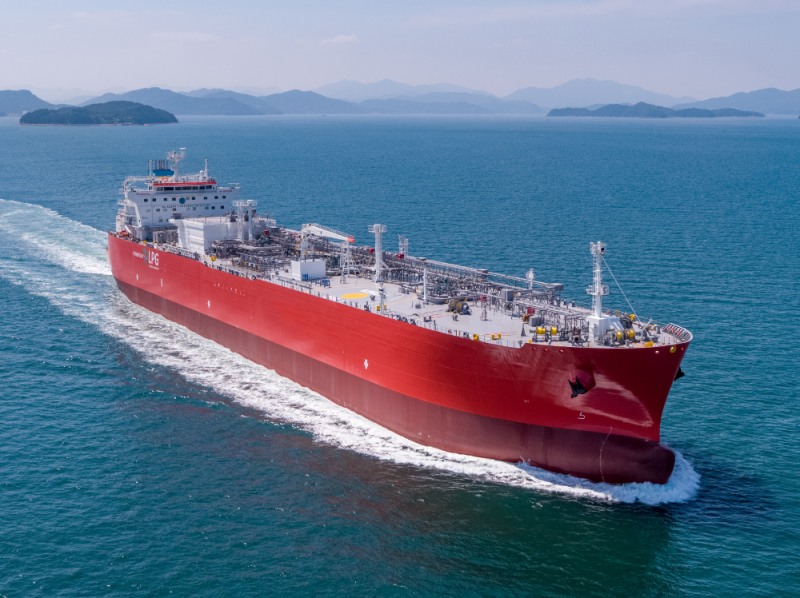 삼성중공업이 건조한 대형가스운반선.(사진=삼성중공업)