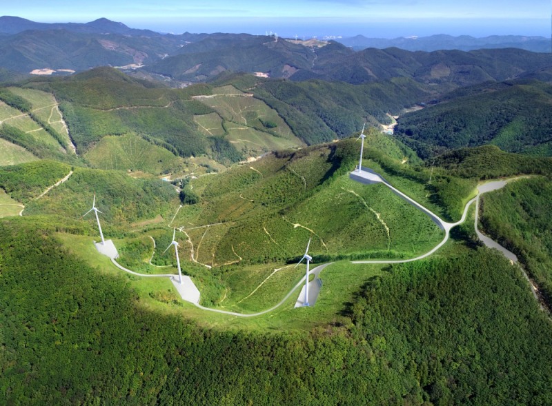 강원도 태백시 하사미 풍력발전단지 조감도.(사진=코오롱글로벌)