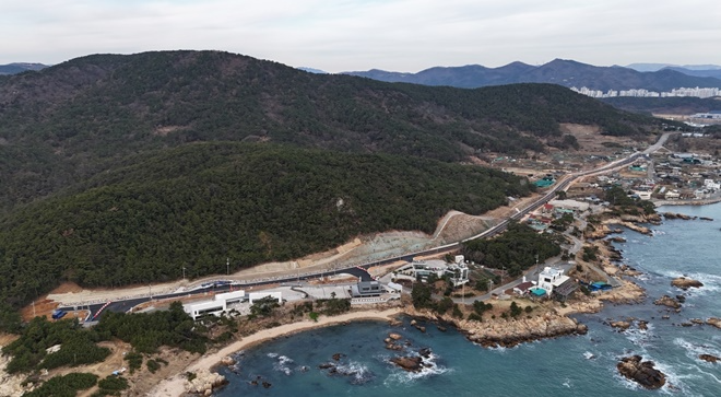 기장군 대변~죽성교차로간 도로개설사업 7차 구간.(제공=부산 기장군)