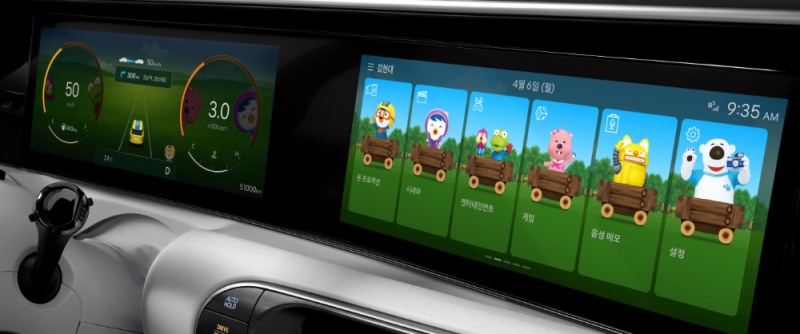 ‘뽀로로 즐거운 기차 여행’ 테마를 적용한 모습.(사진=현대자동차)