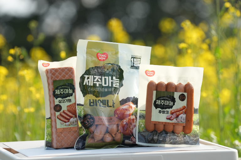 동원F&B 제주산 마늘 함유 육가공 신제품 공개