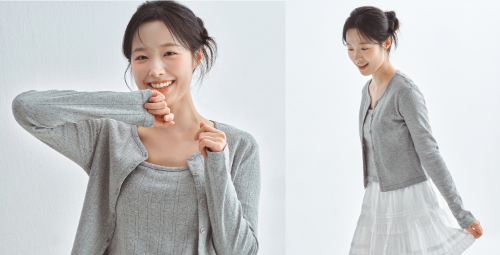 BYC, 봄철 아일렛 앙상블 세트 선보여…끈나시+카디건 구성