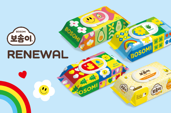 깨끗한나라 보솜이, 유아 물티슈 4종 리뉴얼 진행