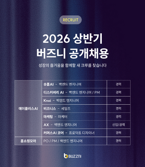 버즈니, 상반기 공개 채용 진행