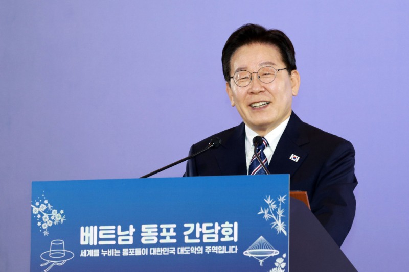 이재명 대통령, 베트남 동포간담회 인사말(사진=연합뉴스)