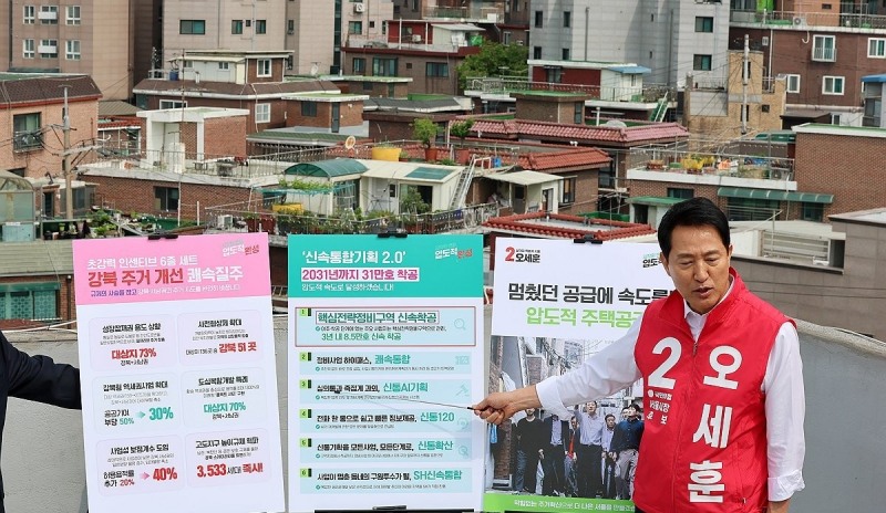 오세훈 시장, 재개발 현장 찾아 주택공약 발표(사진=연합뉴스)