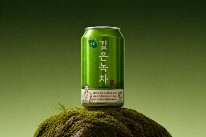 ‘명인깊은녹차’ 340ml 캔 출시 이미지.(사진=일화)