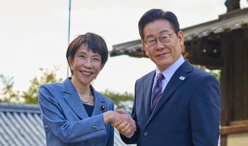 지난 1월 일본 호류지 방문한 이재명 대통령과 다카이치 총리(사진=연합뉴스)