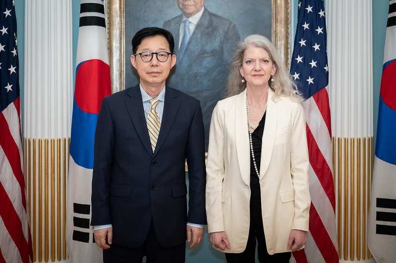 미국 국무부 정무차관 만난 박윤주 외교부 1차관(사진=연합뉴스)