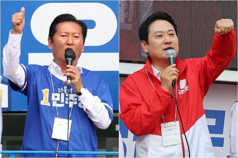 더불어민주당 정청래 대표(왼쪽)와 국민의힘 장동혁 대표(오른쪽). 사진=연합뉴스