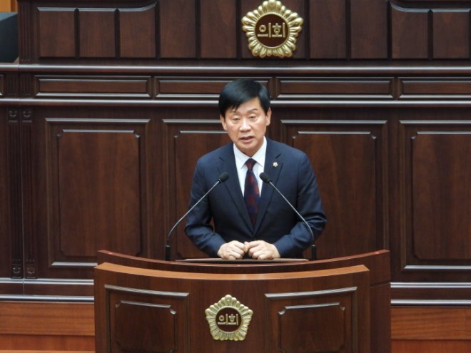 김재운(재선·부산진구3) 부산시의원이 제10대 부산시의회 운영위원장으로 선출됐다. (사진=김지윤 기자)