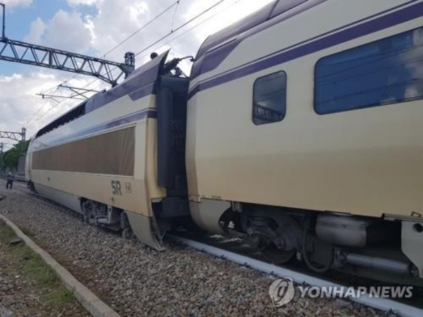 2022년 7월 발생한 조차장역 SRT 탈선 사고.(사진=대전소방본부)
