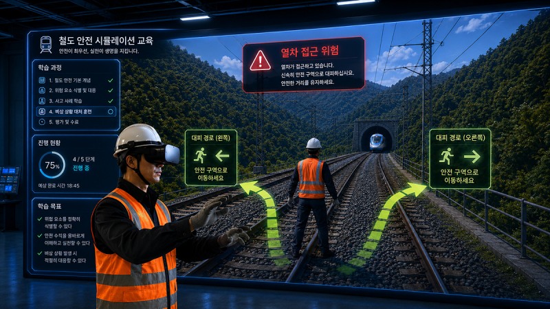 AI 기반 선로작업 실습 시뮬레이터 이미지.(사진=코레일)