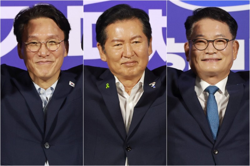 김민석·정청래·송영길 더불어민주당 당 대표 후보.(사진=연합뉴스)
