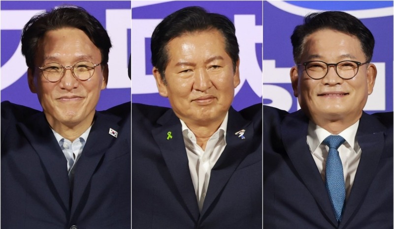 김민석·정청래·송영길 더불어민주당 당 대표 후보(사진=연합뉴스)