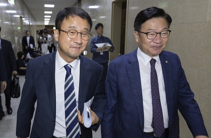 선거관리위 특검법 협의 나선 여야 원내대표(사진=연합뉴스)