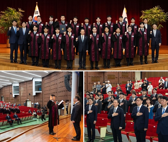 8월 3일 법무관 전역자 19명에 대한 신임검사 임관식을 갖고 있다.(사진제공=법무부)