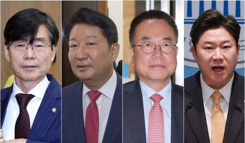 국민의힘 조경태(왼쪽부터), 권영진, 서범수, 진종오 의원(사진=연합뉴스)