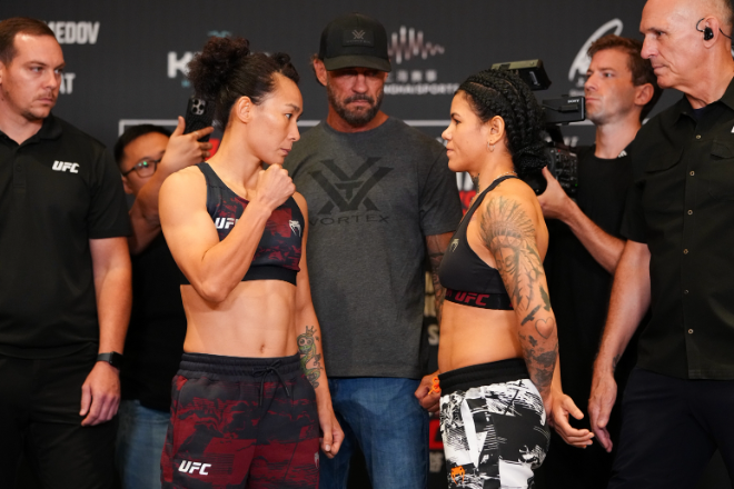 옌샤오난 vs 데니지 고메스 페이스오프.(사진=UFC 한국 미디어 커뮤니케이션)