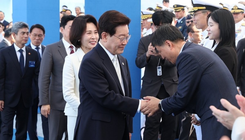 이재명 대통령, 대호김종서함 진수식 참석(사진=연합뉴스)