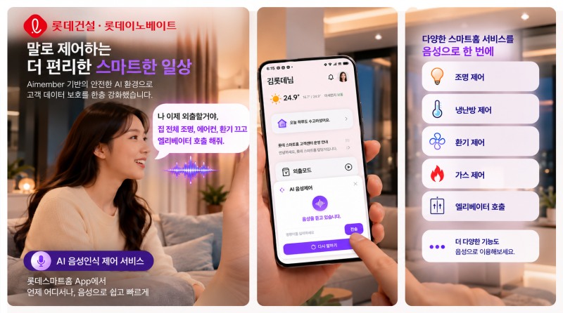 롯데건설 ’AI 음성인식 홈네트워크 제어 서비스’ 이미지.(사진=롯데건설)