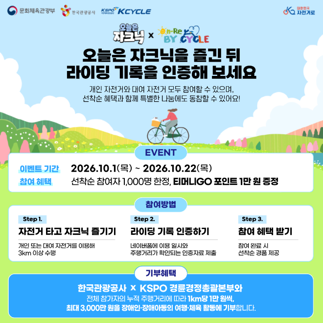 오늘은 자크닉 기부라이딩 포스터. (사진=국민체육진흥공단)