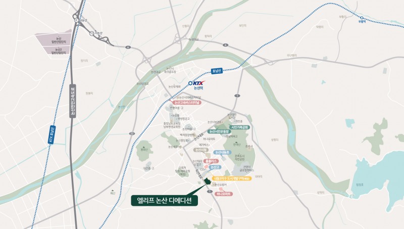 엘리프 논산 디에디션 위치도.