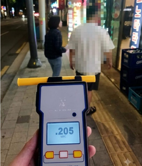 9. 15. 야간 불시 점검에서 음주 적발 모습.(제공=서울남부보호관찰소)
