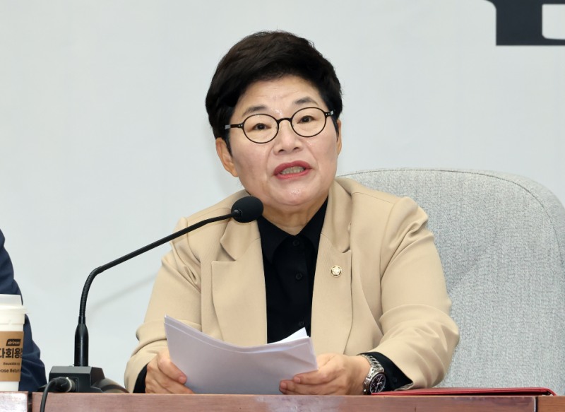 국민의힘 국정감사 대책회의 발언하는 임이자 정책위의장(사진=연합뉴스)