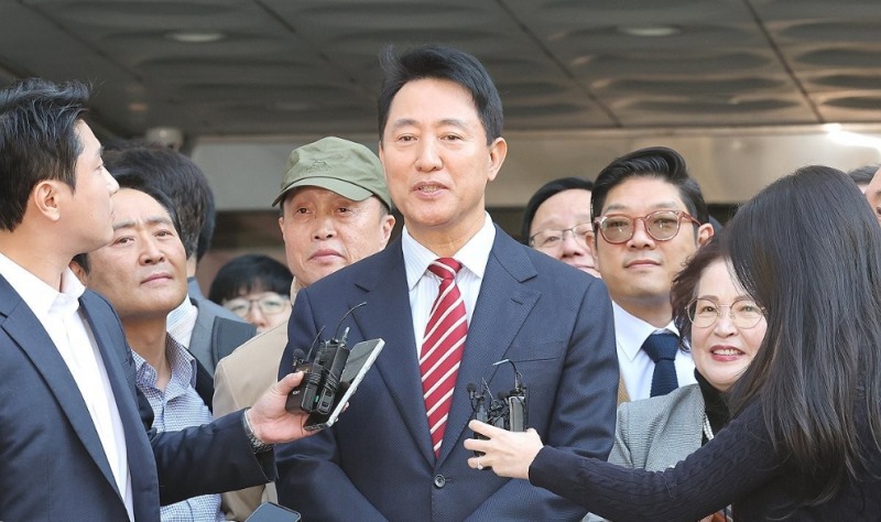 항소심 무죄 입장 밝히는 오세훈 서울시장(사진=연합뉴스)