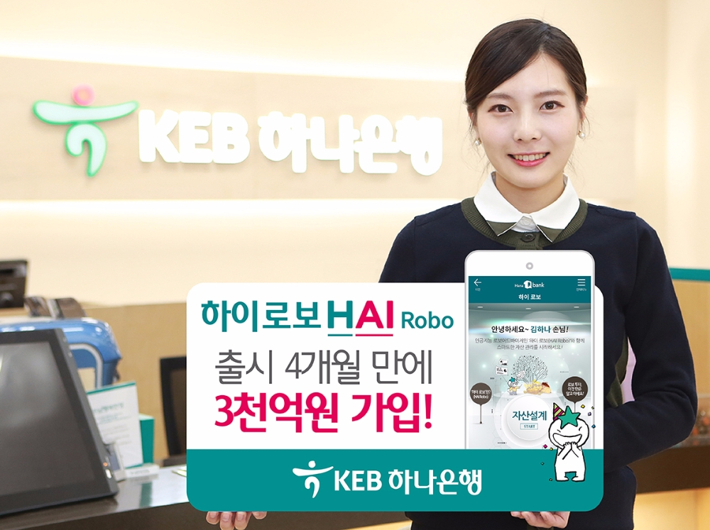 KEB하나은행 '하이 로보' 출시 4개월 만에 3천억원 가입 돌파