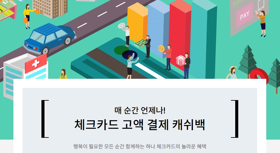 하나카드, 체크카드 고액 결제 캐쉬백 이벤트 실시
