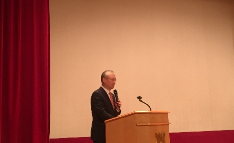 NH투자증권 정영채사장이 지난 3월 열린 취임 기자간담회에서 인사말을 하고 있다. (사진=로이슈)