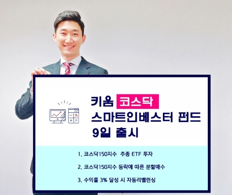 키움투자자산운용 모델이 키움투자자산운용이 곧 출시하는 '키움 코스닥 스마트인베스터 펀드'를 홍보하고 있다. (사진=키움투자자산운용)