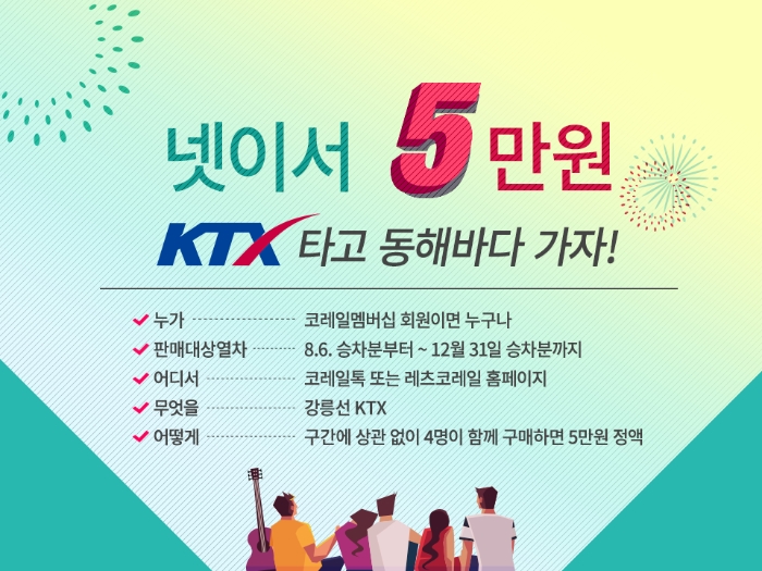 코레일, ‘KTX 강릉선 넷이서 5만원’ 여행상품 재출시