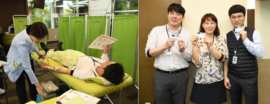 헌혈 캠페인에 참여한 한미약품 그룹 임직원들. (사진=한미약품)