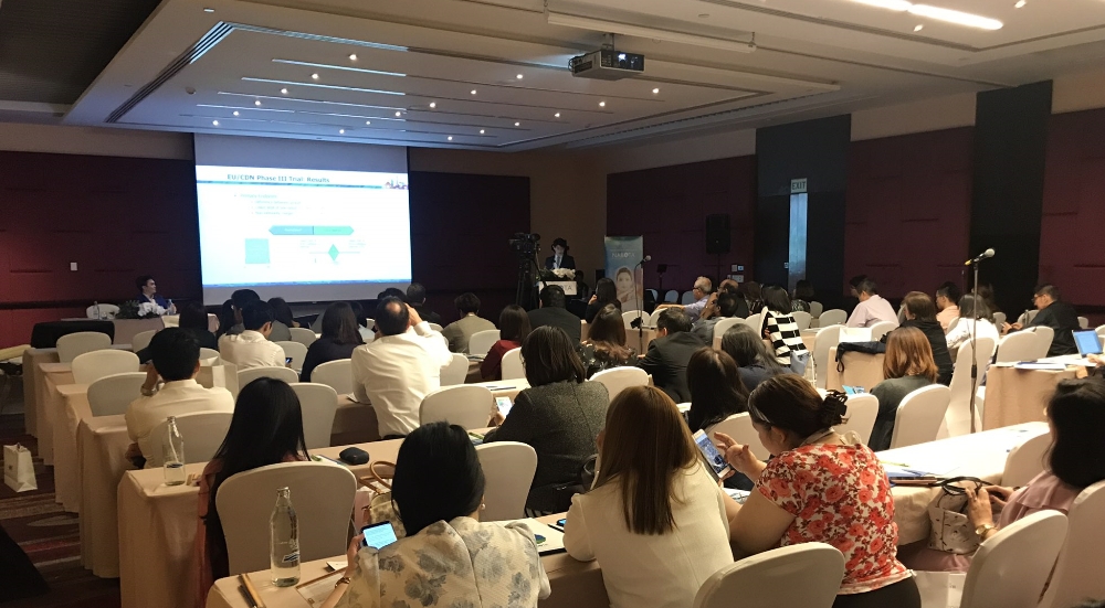 지난 23일부터 24일까지 태국 방콕에서 열린 ‘ICAD 2018’에 참가해, 자체개발 보툴리눔 톡신 ‘나보타’의 임상 결과와 다양한 시술법을 전파했다.(사진=대웅제약)